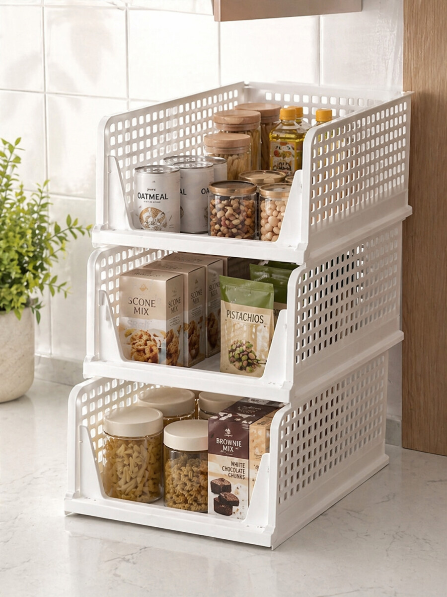 ORGANIZADOR 3 NIVELES CON RIELES - BLANCO 