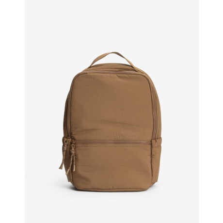 Mochila Con Bolsillo Delantero Y Laterales Marron beige