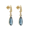 Caravanas Calma de Oro Amarillo 18k con Brillantes y Topacio Azul Caravanas Calma de Oro Amarillo 18k con Brillantes y Topacio Azul