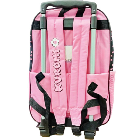 Mochila Infantil Kuromi C/carro 40cm Rueditas Escolar Rosa