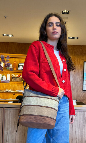 BANDOLERA MORRAL BUDAPEST PLOMO, CEMENTO, TOSTADO Y HABANO