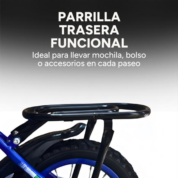 Bicicleta Infantil XMZ Rodado12 Canasto Parrilla Guardabarro Azul 1