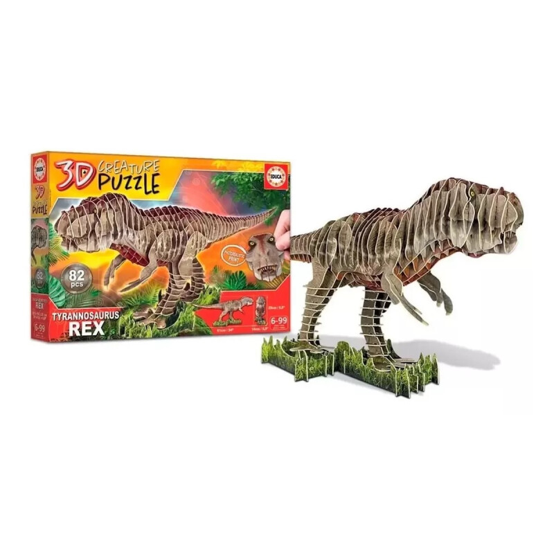 Juego De Mesa Puzzle 3d Educa Dinosaurio T-rex 82pc Juego De Mesa Puzzle 3d Educa Dinosaurio T-rex 82pc