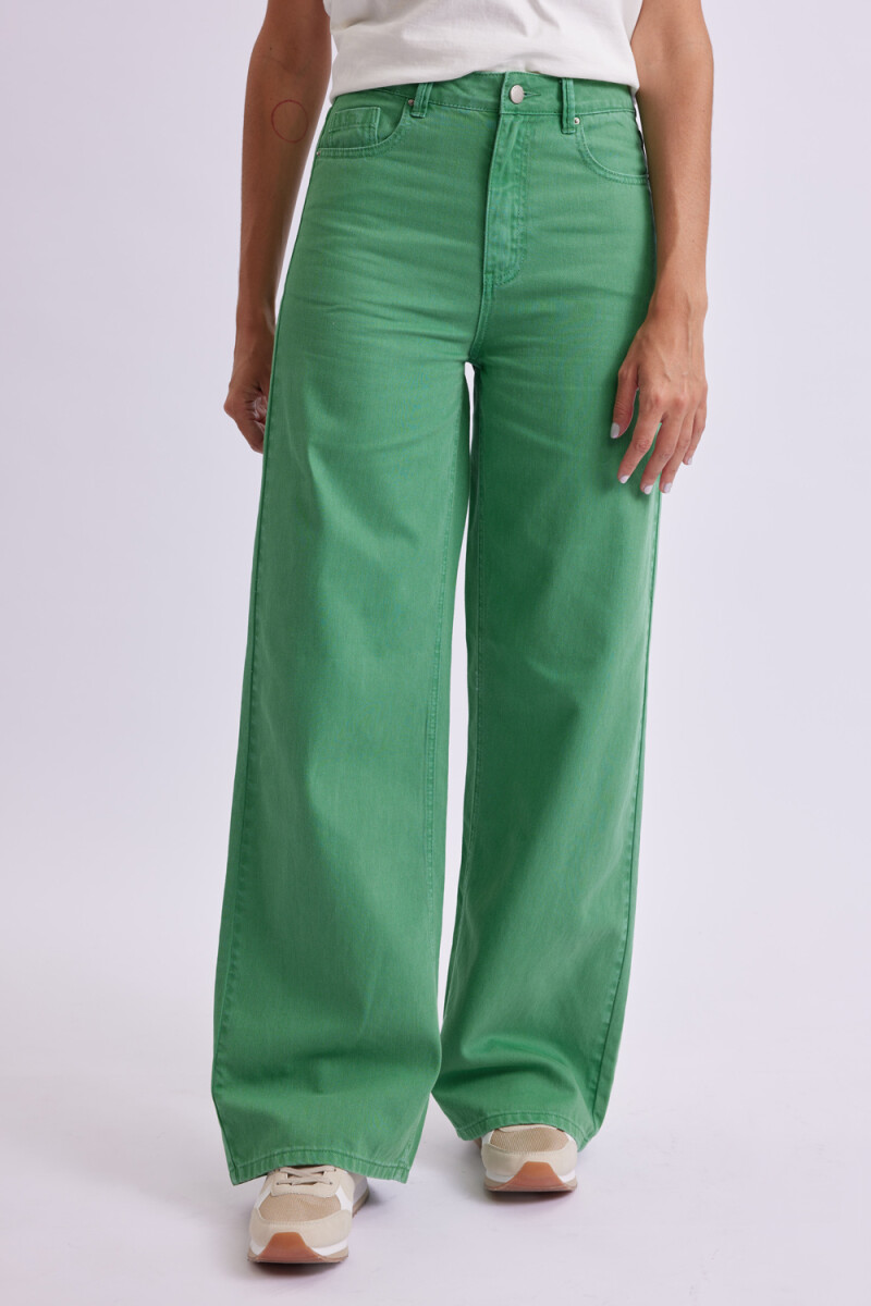 Pantalón de jean wide leg Verde