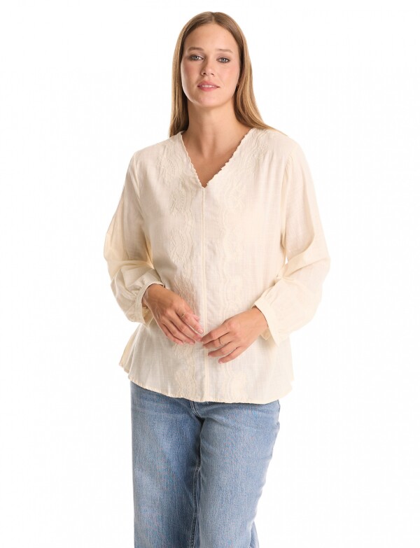 Blusa Algodon Bordado BEIGE