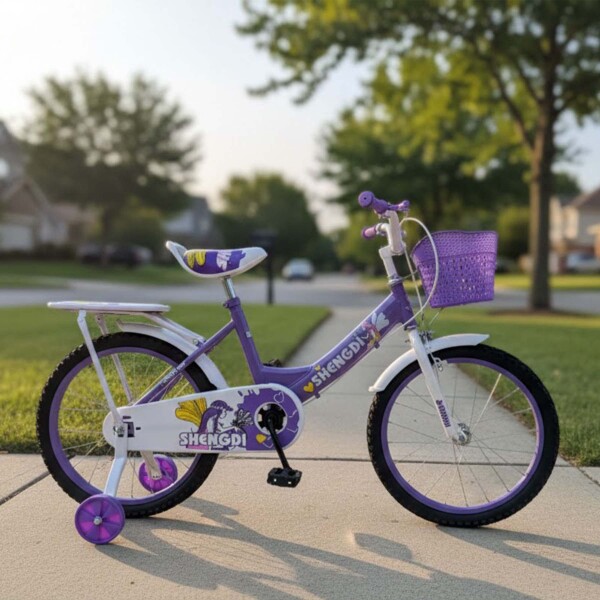 Bicicleta infantil Shengdi Rodado 18 Canasto Parrilla Hadas Color Violeta