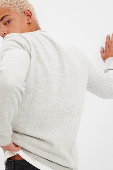 Buzo Logo Gap Cuello Redondo Hombre Light Heather Grey B08