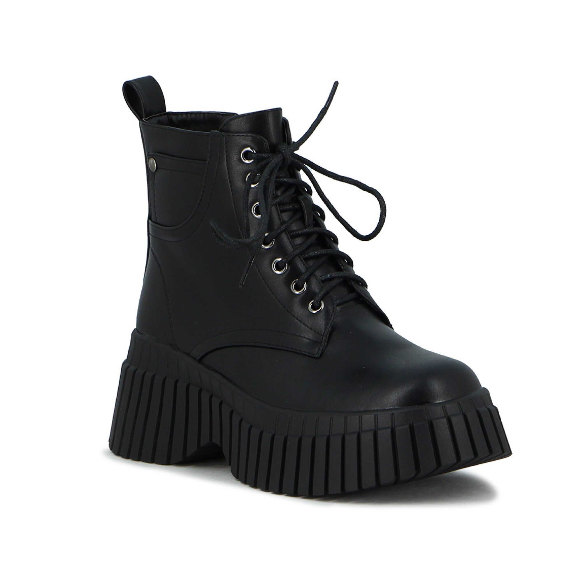 Bota Mujer Darkness Acordonada - Negro — Macri