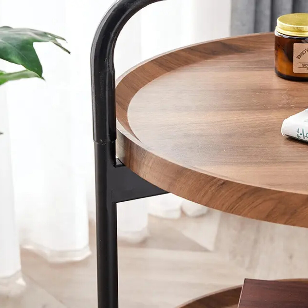 Mesa Auxiliar Giratoria Redonda De Madera Mesa Auxiliar Giratoria Redonda De Madera