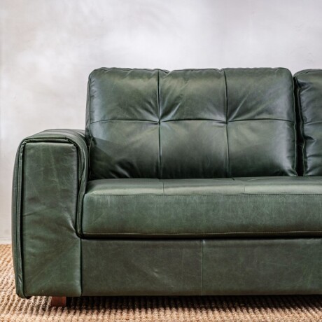Sillón Cuero Raffaello 3 Cuerpos Verde U