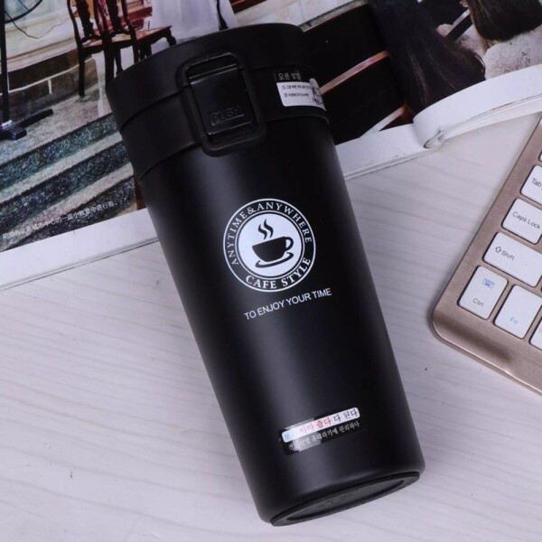 Pack X10 Vaso Taza Térmico Botella 380ml Abre Facil Cafe Te Color Variante Negro