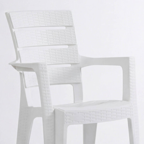 Silla Jardín Rattan Apilable UV 150kg Exterior Turca Blanco
