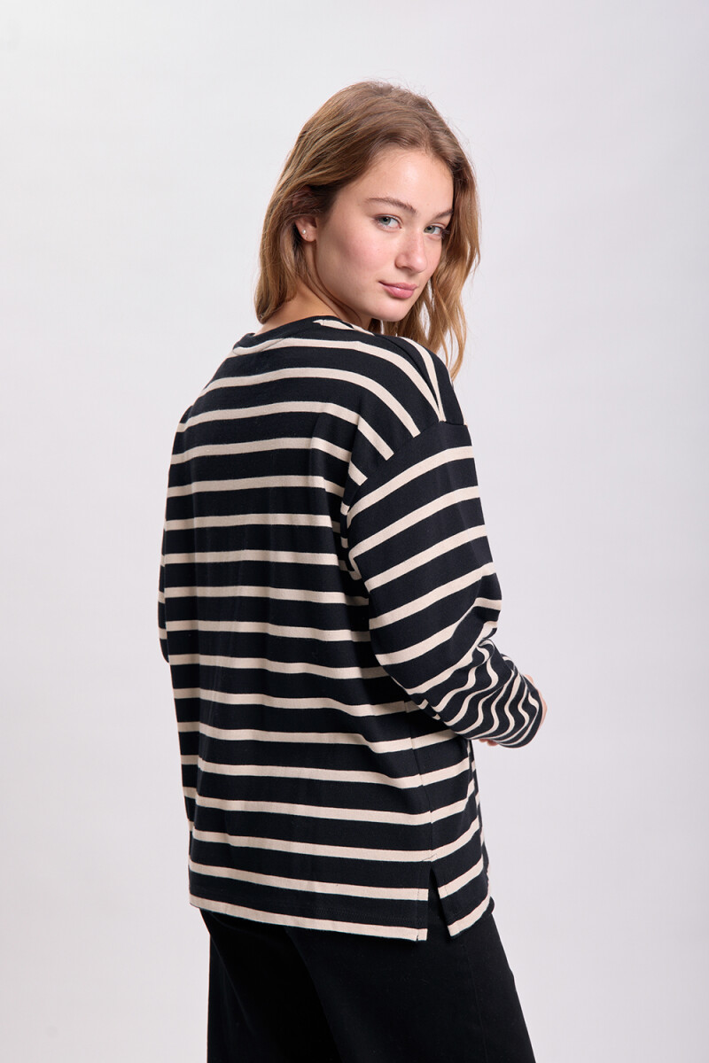 Remera rayas Negro