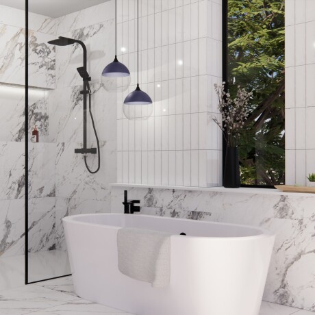 Porcelanato Marmolado Blanco Pulido 60X120Cm Piso Pared GAMAS DE BLANCO