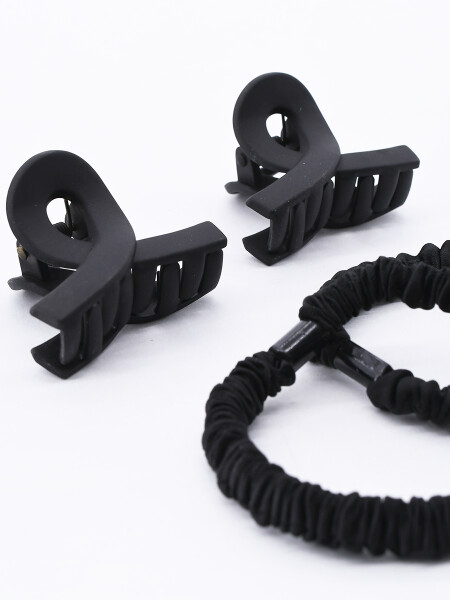 BROCHES Y COLEROS PACK X 4 NEGRO