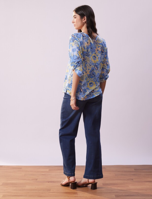 Blusa Flower Print CELESTE/MULTI