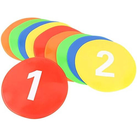 Set 10 Discos Conos Numéricos C/Bolso Entrena Fitness Multicolor