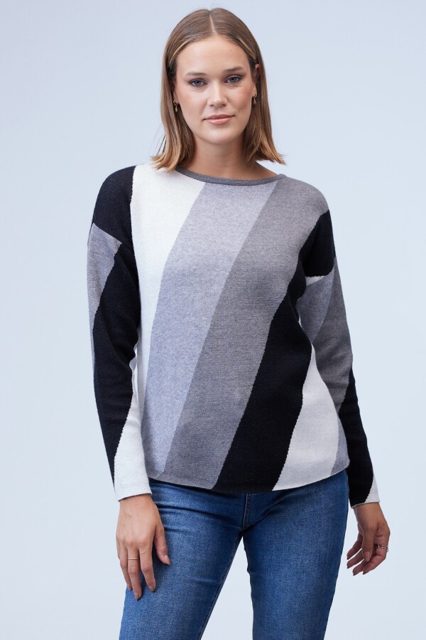 Buzo Dolman Colorblock MULTI/GRIS