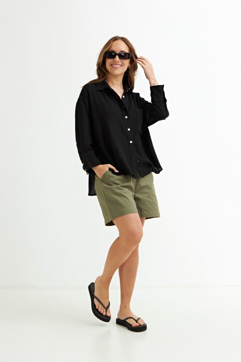 Camisa lisa rustica NEGRO