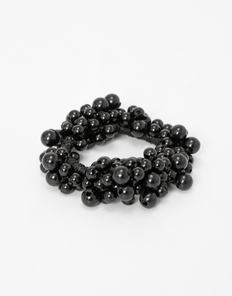 Gomitas Elásticas Perla Gomita Con Perlitas - Negro