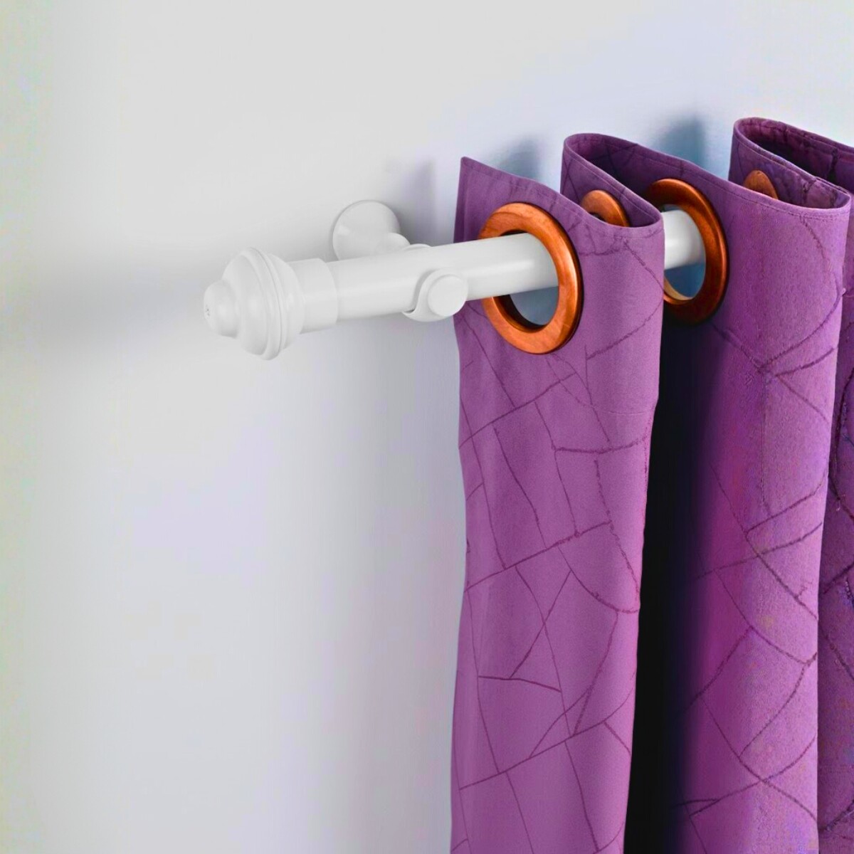 Barrote Cortina Palo de Metal 2,50m 28mm + 3 soportes - BLANCO 