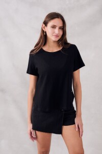 Remera Morley Manga Corta Negro