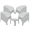 Set x4 sillones simíl ratán + Mesa cuadrada BLANCO
