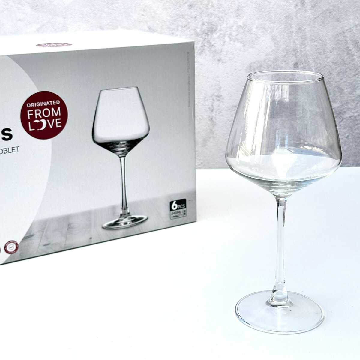 Juego De 6 Copas Vino Vidrio 440ML 