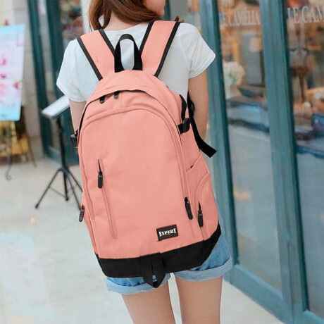 Mochila Liceal Expert Impermeable Viaje Estudiante Rosa