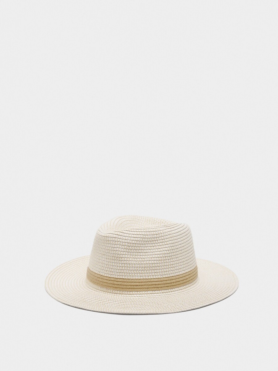 Sombrero Con Efecto Rafia blanco