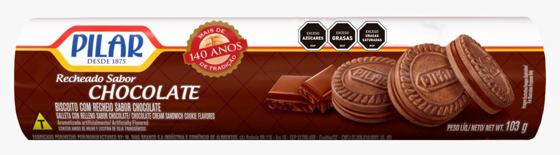 GALLETA RELLENA PILAR 103G CHOCOLATE 