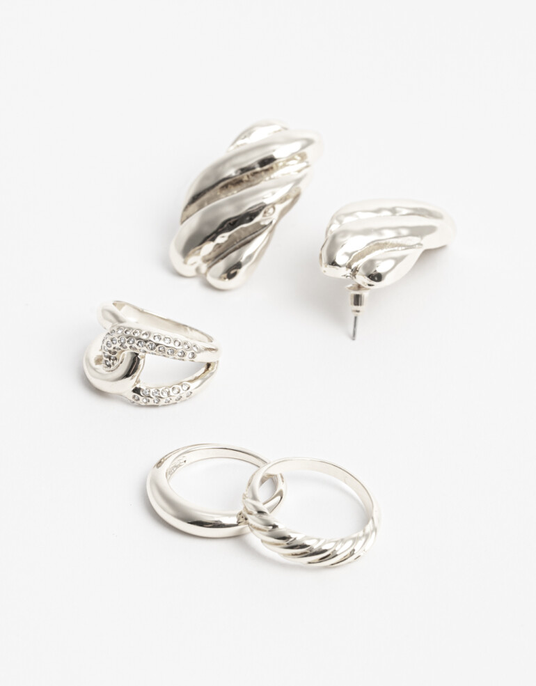 Bijouterie Set Metal Bijouterie Set Vintage - Plateado