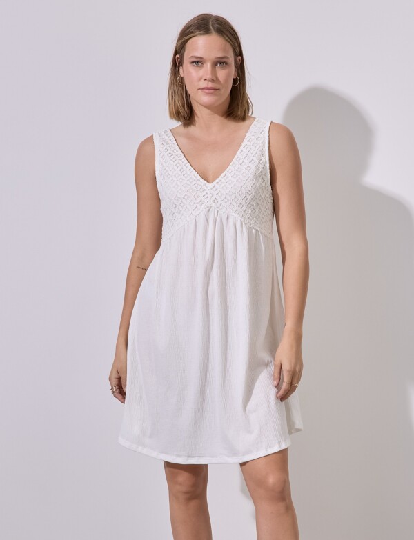 Vestido Aplique Broderie CRUDO