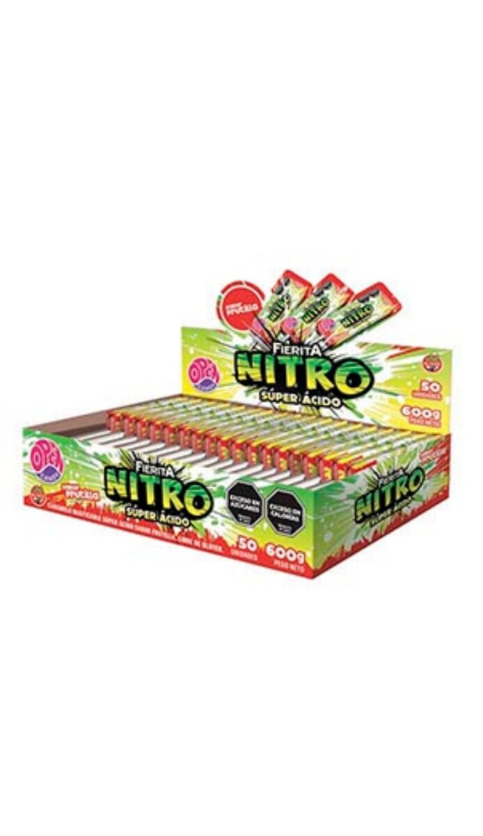 CHUPETIN FIERITA NITRO ACIDO (SIN TATTOO) X50UNID PALETA 