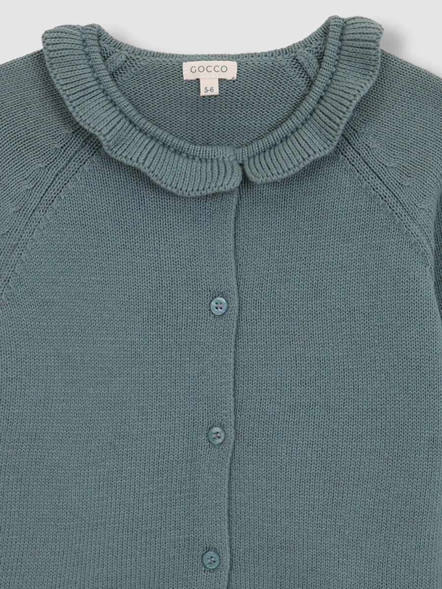 Chaqueta Cuello Volante Azul