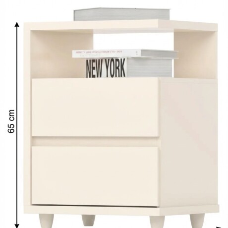 MESA DE LUZ O NOCHE CON ESPACIO Y DOS CAJONES OFF WHITE