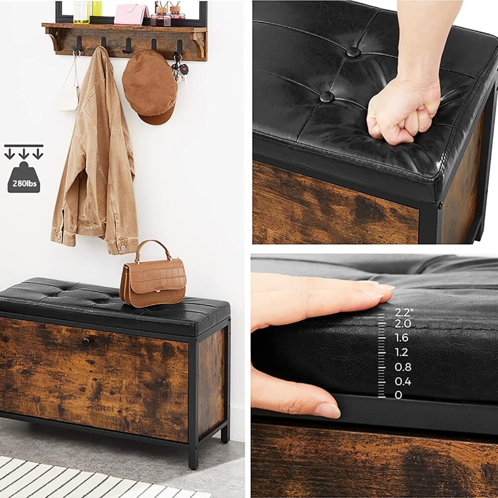 Zapatera con asiento ecocuero Zapatera con asiento ecocuero