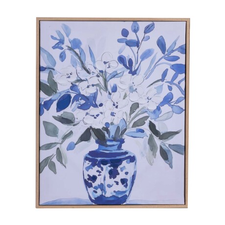 CUADRO 40X50CM PAPEL AZUL FLOWERS II