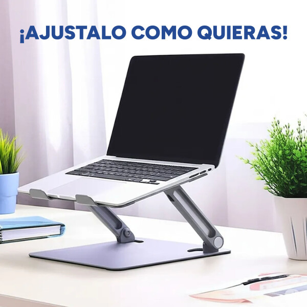 Soporte Base Alzador Acero Regulable Para Macbook Notebook Color Gris