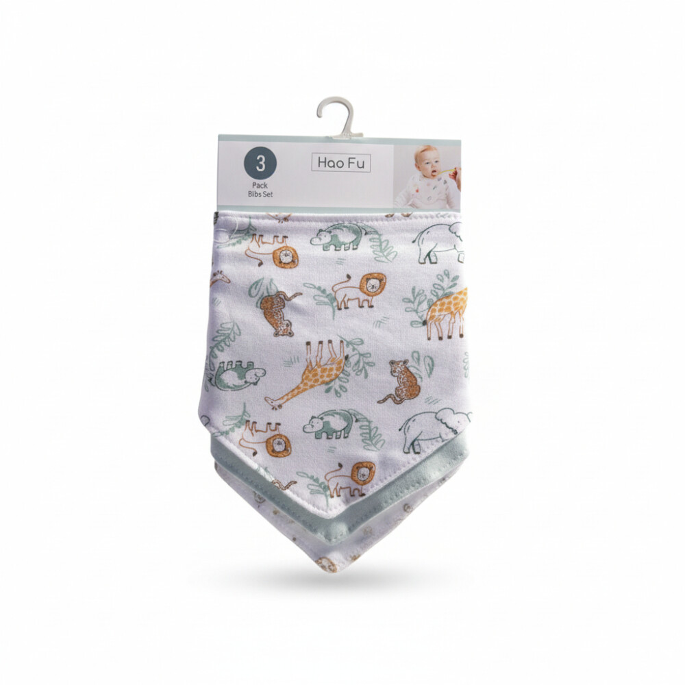 Set x3 baberos bandana GROW safari animals