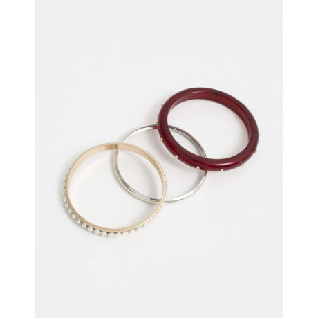 Pulseras Rígidas Sets Metal bubbles Combinacion Bicolor