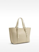 Bolso Shopper Perforado Con Bolso Extraíble crudo