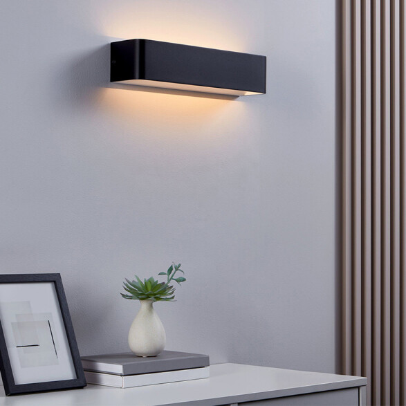 Lámpara de pared LED 12W aluminio negro SANIA4 EG1177X