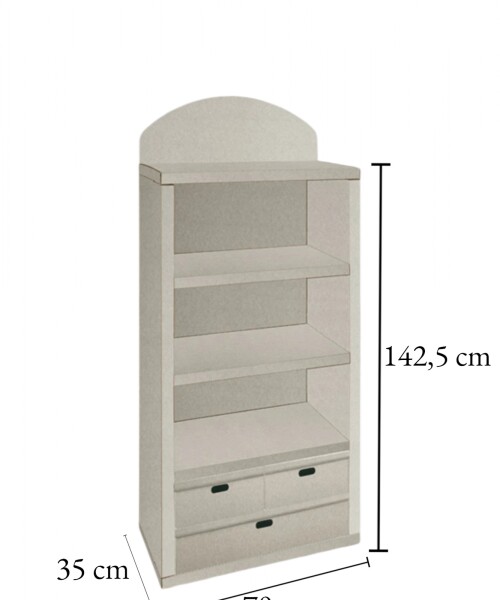 Biblioteca carton 70x35x142,5 cm. BLANCO