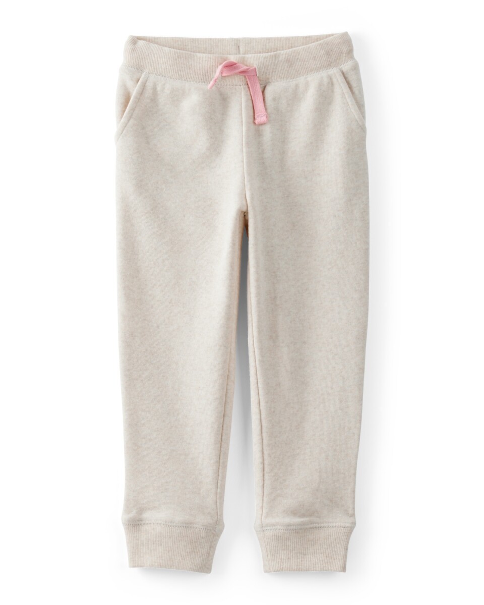 Pantalón deportivo de algodón, crema 