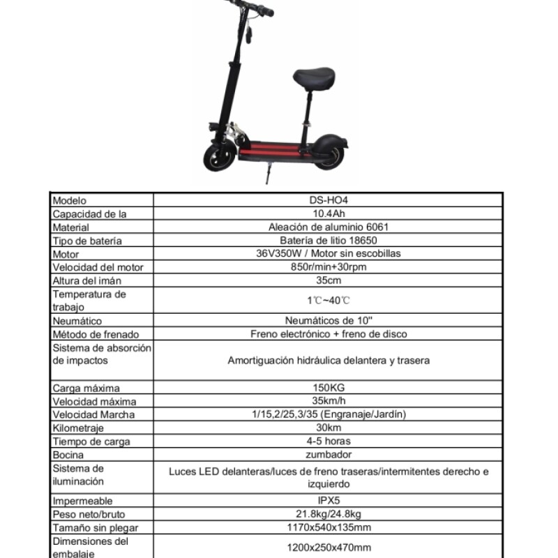 Monopatin Electrico Positivo 36v 350w C/asiento Monopatin Electrico Positivo 36v 350w C/asiento