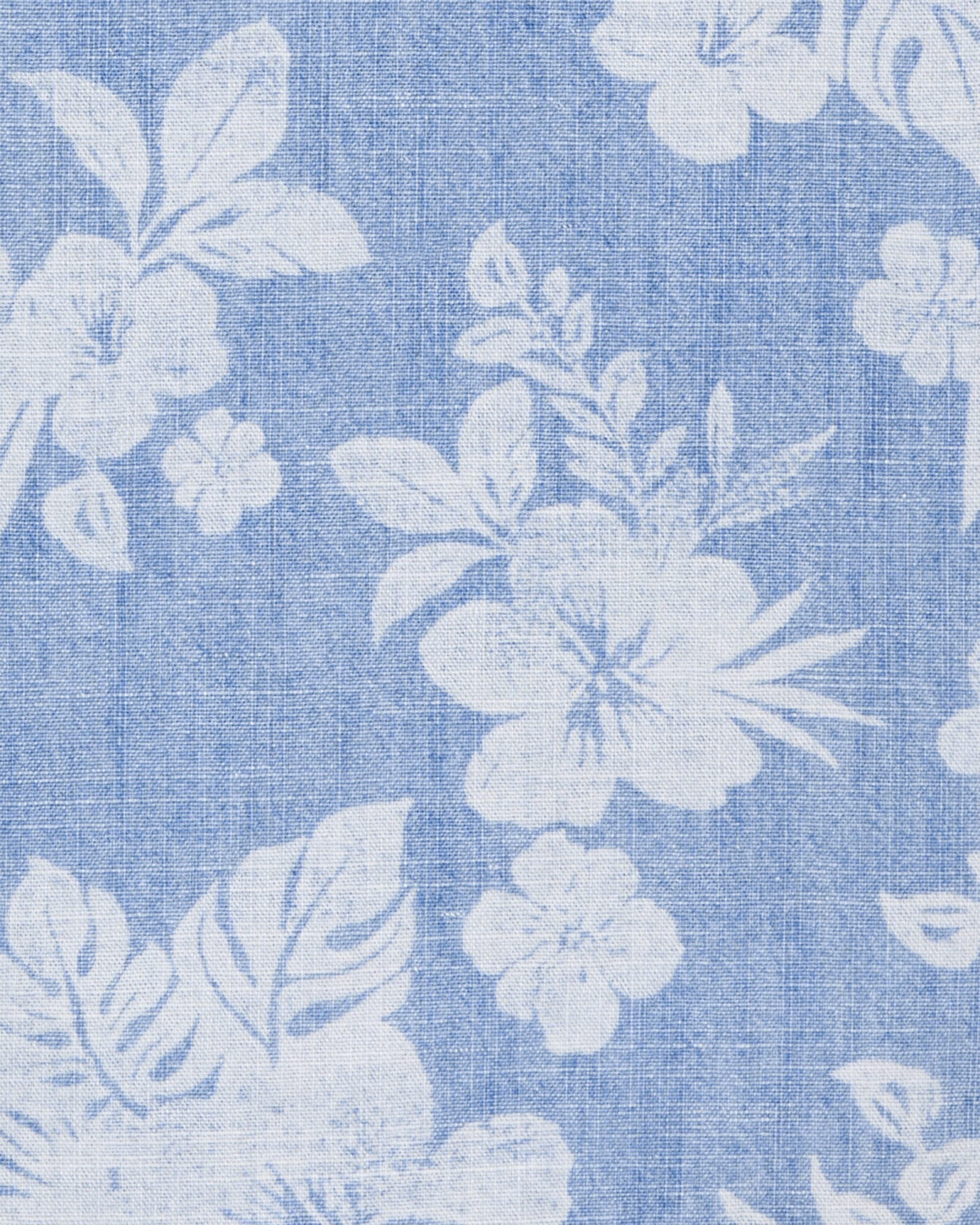 Camisa de algodón, manga corta, diseño tropical Sin color