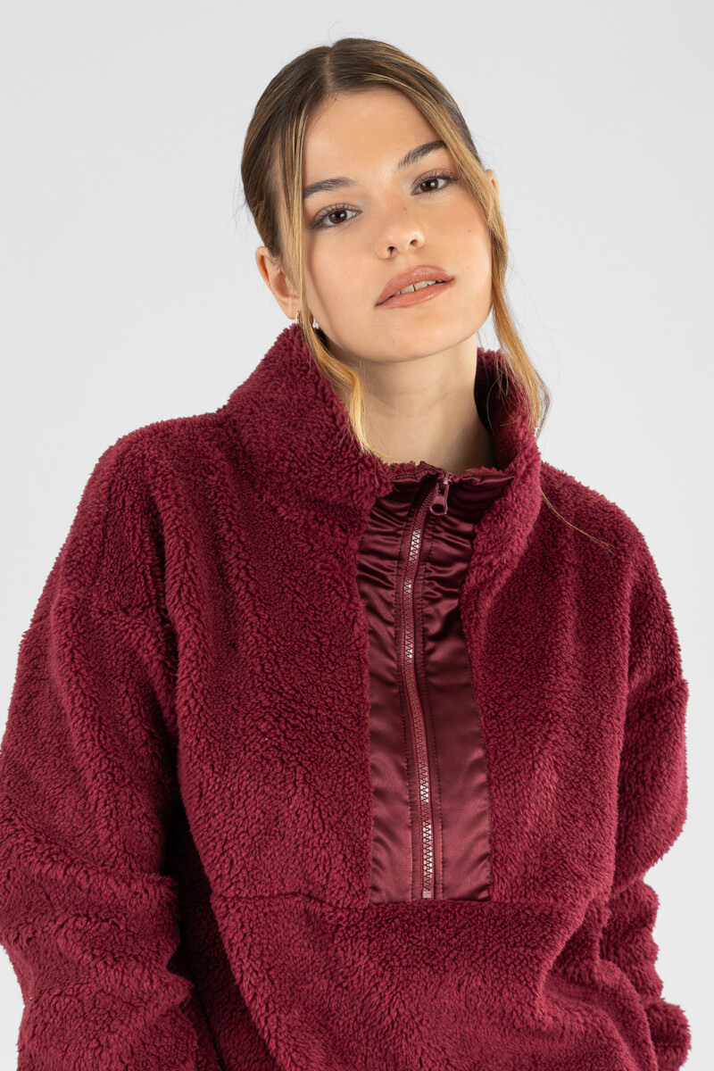 Sweater sherpa Bordeaux