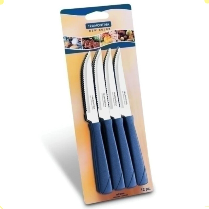 CUCHILLOS 12 PIEZAS AZUL NEW KOLOR TRAMONTINA CUCHILLOS 12 PIEZAS AZUL NEW KOLOR TRAMONTINA