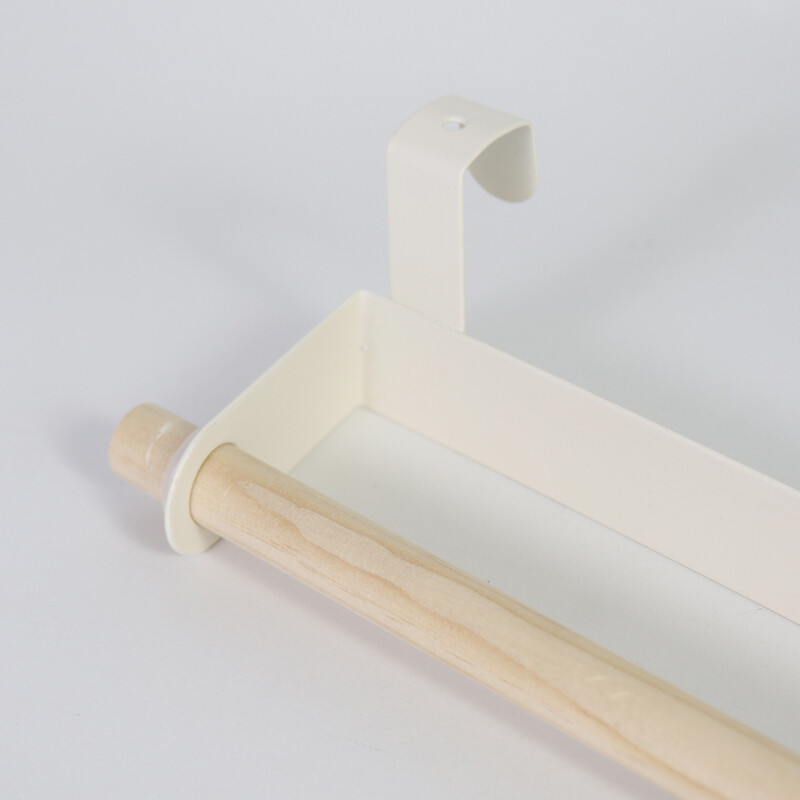 ORGANIZADOR METAL BLANCO/MADERA P/TOALLA 24X6.5CM Unica